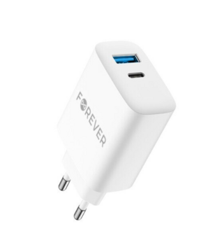 Forever TC-07 Tīkla Lādētājs PD / QC / USB-C / USB / 30W + USB-C Kabelis 60W (GSM180736)