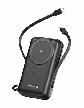 Swissten Power Bank 20000 mAh 20W со встроенными кабелями USB-C и Lightning (совместим с MagSafe) (22013934)