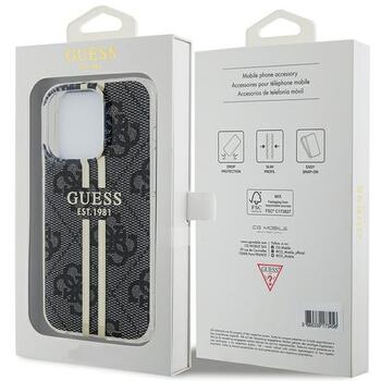 Guess GUHCP15LH4PSEGK Hardcase IML 4G Gold Stripe Aizsargapvalks priekš iPhone 15 Pro 6.1