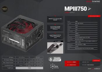 Mars Gaming MPIII750 Barošanas bloks ATX 750W (MPIII750)
