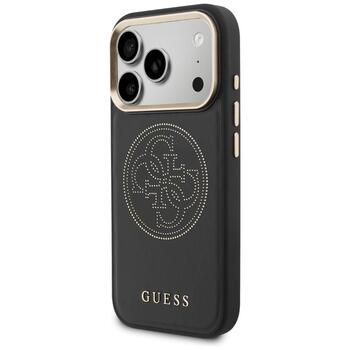 Guess Perforated 4G MagSafe Aizsargapvalks priekš iPhone 17 Pro Max / melns (GUHMP17X5PG4SRGK)