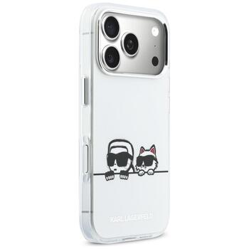 Case Karl Lagerfeld IML Karl & Choupette Peekaboo Logo MagSafe Защитный чехол для iPhone 17 Pro / белый (KLHMP17L6HPKACH)
