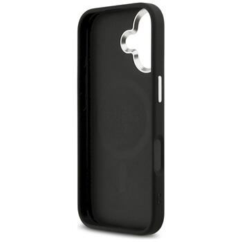 Case Guess 4G Triangle Logo MagSafe Aizsargapvalks priekš iPhone 17 / melns/sudraba (GUHMP17SP4TSRCMK)