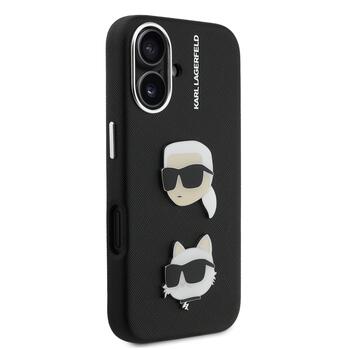 Karl Lagerfeld Grained PU K&CH Heads Case Чехол для Apple iPhone 16 (KLHCP16SPSFDHPK)