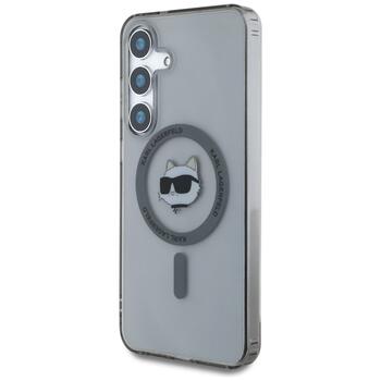Karl Lagerfeld Button Choupette Head Printed Logo MagSafe Aizsargapvalks Priekš Samsung Galaxy S25 (KLHMS25SHLSCHK)