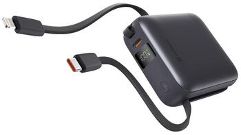 Swissten Power Bank 10000 mAh со встроенными кабелями USB-C и Lightning (22013939)