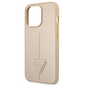 Guess GUHCP13LPSATLE Saffiano Triangle Logo Aizsargapvalks priekš iPhone 13 Pro / 13 6,1