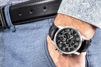 Giewont Chronograph Sapphire Vīriešu pulkstenis GW6260-A2 / sudraba melns (GW6260-A2)