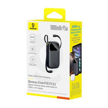 Baseus EnerFill FC31 Портативный аккумулятор 10000 mAh 45W / чёрный (6932172695828)