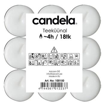Candela Tējas Sveces 18gab White (24100150)