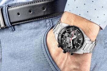 Giewont Chronograph Sapphire Vīriešu pulkstenis / sudraba/melns (GW9140-B1)