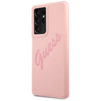 Guess GUHCS21LLSVSPI Script Vintage Защитный чехол для Samsung Galaxy S21 Ultra G998 / розовый (GUHCS21LLSVSPI)