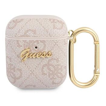 Guess GUA24GSMP AirPods Cover 4G Script Metal Collection Защитный чехол для AirPods / розовый (GUA24GSMP)