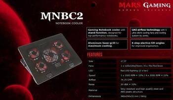 Mars Gaming MNBC2 Игровой стенд с охлаждением для ноутбука (MNBC2)
