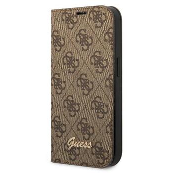 Guess GUBKP14XHG4SHW Book 4G Vintage Gold Logo Aizsargapvalks priekš iPhone 14 Pro Max 6,7