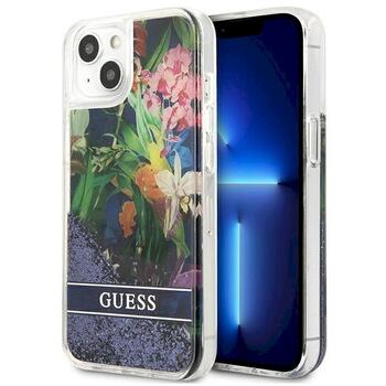 Guess GUHCP13SLFLSB Flower Liquid Glitter Hardcase Защитный чехол для iPhone 13 mini 5,4