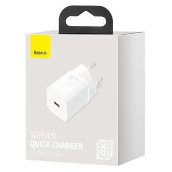 Baseus CCSP020102 Super Si 1C Ceļojuma Lādētājs 25W (CCSP020102)