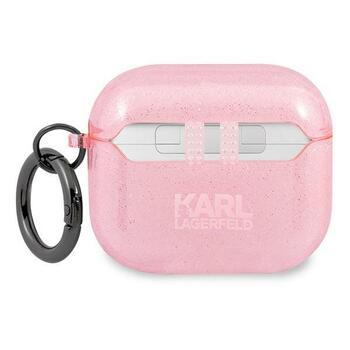 Karl Lagerfeld KLA3UKHGP Защитный чехол для AirPods 3 Glitter Karl`s Head / розовый (KLA3UKHGP)