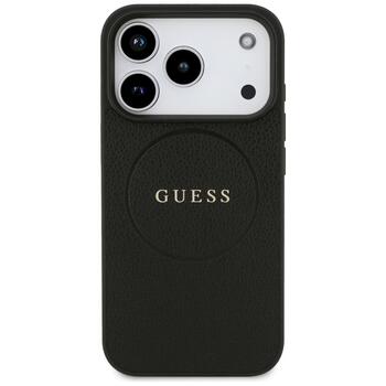 Guess Grained Ring MagSafe Case Защитный чехол для iPhone 17 Pro / чёрный (GUHMP17LPGHSMMK)