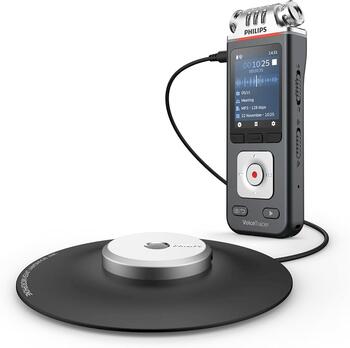 Philips DVT8115 Diktofons 360° ar 8GB atmiņu un USB pretierakstīšana staciju (DVT8115)