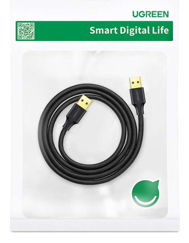 UGREEN 10371 USB kabelis USB 3.2 Gen 1 (3.1 Gen 1) 2 m USB-A 5 Gbit/s / melns, pelēks (UG-10371)