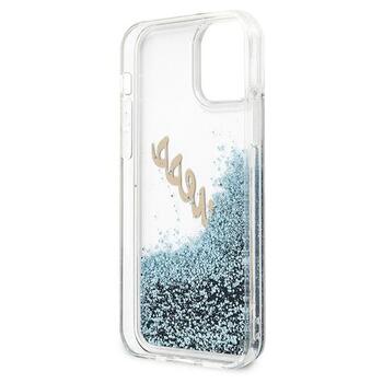 Guess GUHCP12LGLVSBL Glitter Vintage Script Aizsargapvalks priekš iPhone 12 Pro Max 6.7