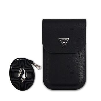 Guess PU Grained Triangle Logo Phone Bag Сумка для телефона / чёрный (GUCWBPGTSPSK)