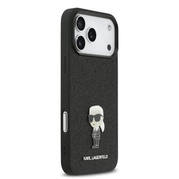 Karl Lagerfeld Fixed Glitter Metal Ikonik Case Чехол для Apple iPhone 17 Pro Max (KLHCP17XGKNPSK)