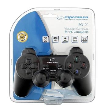 Esperanza EG102 PC Gamepad Spēļu kontrolieris ar vibrāciju (EG102)