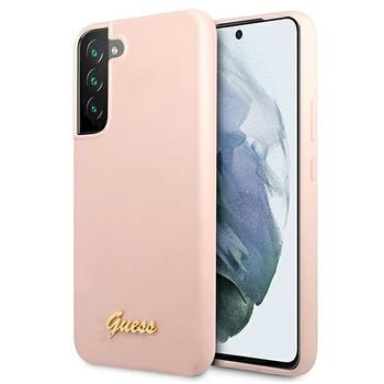 Guess GUHCS22MLSLMGPP Hardcase Silicone Script Metal Logo Защитный чехол для Samsung Galaxy S22+ S906 / розовый (GUHCS22MLSLMGPP)