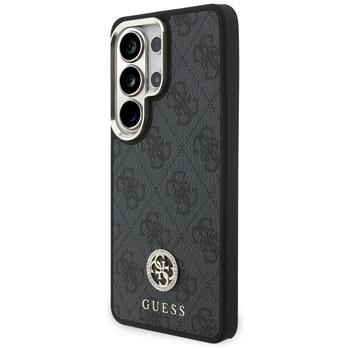 Guess 4G Big Rhinestone Triangle Strap MagSafe Aizsargapvalks priekš Samsung Galaxy S26 Ultra / melns (GUHMS26LP4G4DCSK)