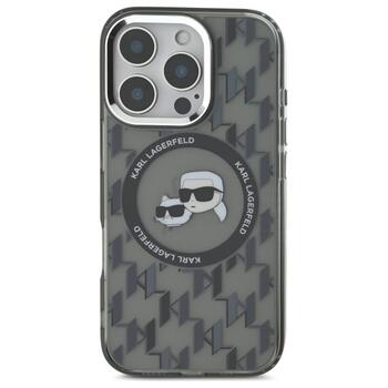 Karl Lagerfeld Hard IML Monogram Karl&Choupette Head MagSafe Case Aizsargapvalks priekš Apple iPhone 16 Pro (KLHMP16LHMCKMHK)