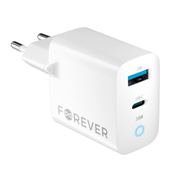 Forever TC-06 GaN Адаптер PD / QC / 1x USB-C / 1x USB / 20W (GSM171394)