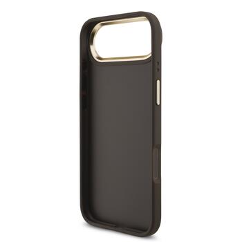 Guess PU Leather 4G Metal Logo Gold Frame Case Защитный чехол для iPhone Air / коричневый (GUHCP17M4GMGCBR)