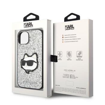 Karl Lagerfeld KLHCP14SG2CPS Hardcase Glitter Choupette Patch Aizsargapvalks priekš iPhone 14/15/13 6,1