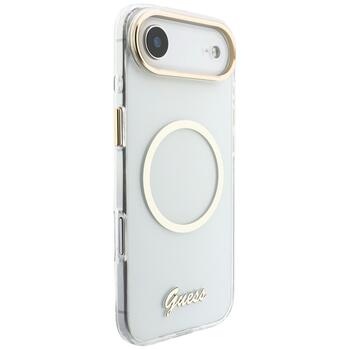 Case Guess IML Script Metal MagSafe Защитный чехол для iPhone 17 Air / прозрачный (GUHMP17M5HTCSMST)