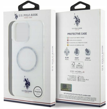 US Polo IML Ring MagSafe Защитный Чехол для Apple iPhone 16 Pro Max (USHMP16XHOCLDPW)