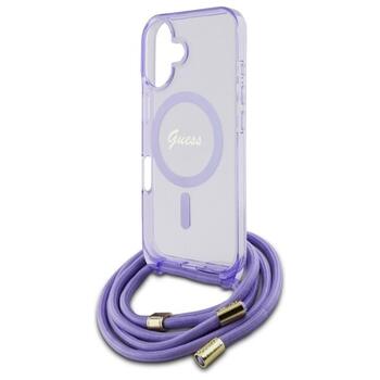 Guess GUHMP16SHCTSGNSU Crossbody Cord Script MagSafe Защитный чехол для iPhone 16 6.1