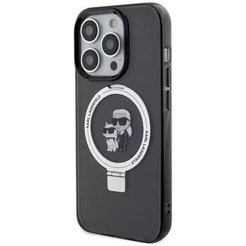 Karl Lagerfeld KLHMP13LHMRSKCK Hardcase Ring Stand Karl&Choupette Aizsargapvalks priekš iPhone 13 Pro 6.1