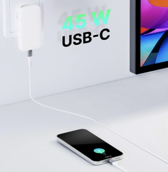 Qualo QLS-GN-US-AC-45-00 GaN Ultra Slim Зарядное устройство USB-C / 45W (QLS-GN-US-AC-45-00)