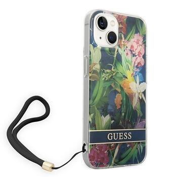 Guess GUOHCP14MHFLSB Flower Strap Защитный чехол для iPhone 14 Plus / 15 Plus 6.7