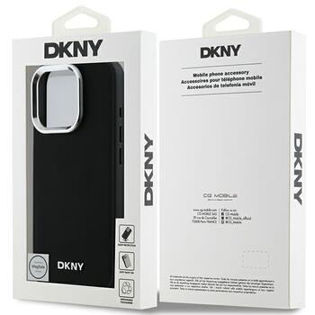 DKNY Plain Silver Logo MagSafe Aizsargapvalks Priekš Apple iPhone 16 Pro Max (DKHMP16XPSCMCLK)
