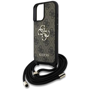 Guess 4G Big Logo Cord Stap Crossbody Защитный чехол для iPhone 16 Plus / коричневый (GUHCP16MP4GMGCRW)