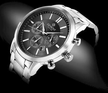 Giewont Vīriešu pulkstenis Chronograph Sapphire GW8510-B1 / sudraba/melns (GW8510-B1)