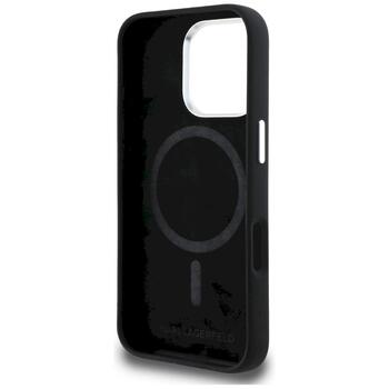 Case Karl Lagerfeld Silicone Karl&Choupette Sketch MagSafe Защитный чехол для iPhone 16 Pro / чёрный (KLHMP16LSKCGRGK)