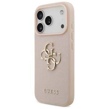 Guess Grained Big 4G & Classic Logo Case Aizsargapvalks priekš iPhone 17 Pro / rozā (GUHCP17LPGT4MBP)
