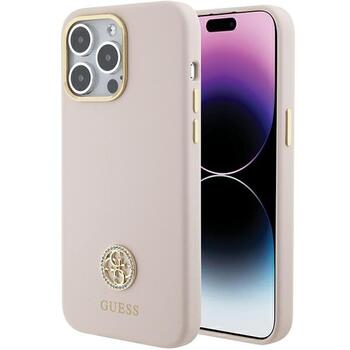 Guess Silicone Logo Strass 4G Back Case Защитный Чехол для Apple iPhone 15 Pro Max (GUHCP15XM4DGPP)