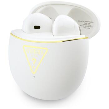 TWS Earphones Guess Gold Line Triangle Беспроводные наушники / белый (GUTWSA15HETH)