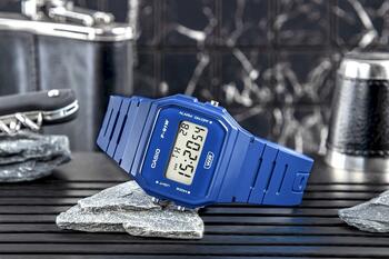 CASIO Unisex Watch Rokas pulkstenis F-91WB-2A1EF / zils (F-91WB-2A1EF)