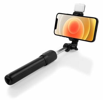 RoGer R1S 2in1 Selfie Stick + штатив телескопическая подставка с Bluetooth пульт дистанционного управления + Вспышка (RO-R1S-BK)